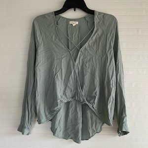 Urban Outfitters Crisscross Long Sleeve Blouse
